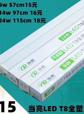 当亮T8一体化全塑LED支架灯管led节能支架光管灯条家用全套长条