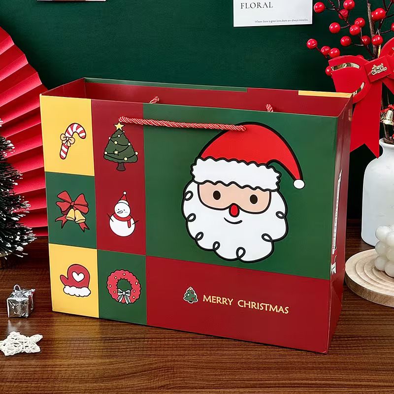 圣诞礼品袋卡通苹果围巾礼物包装