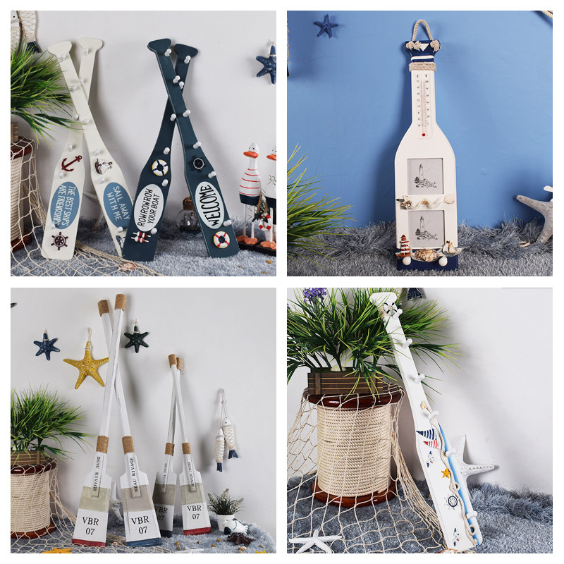 地中海桨片实木船桨墙面装饰挂件儿童房样板房海洋主题房间装饰品