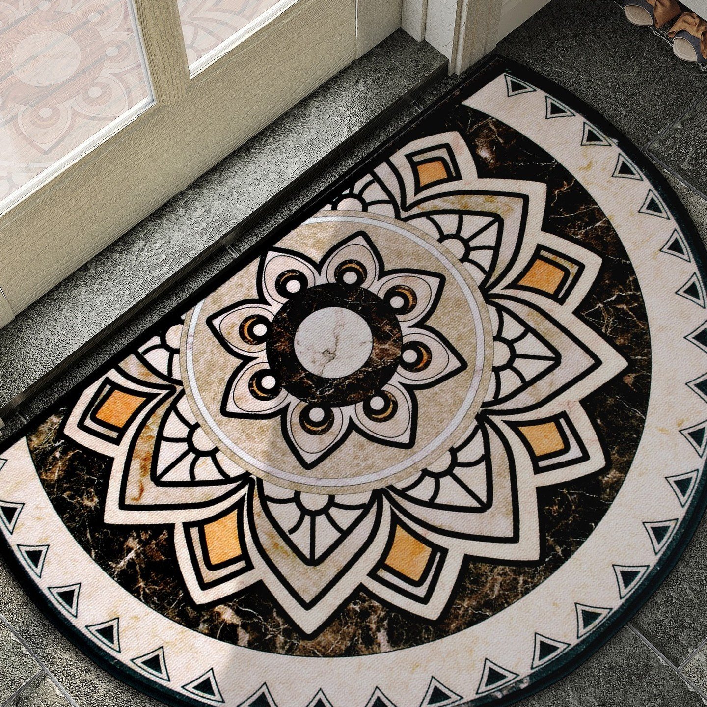 半圆形地垫进门门厅垫子防滑吸水卫生间入户门口家用地毯垫可机洗