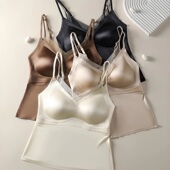 莫代尔桑蚕丝杯5A抗菌养护吊带背心轻奢高级缎面深V性感美背吊带