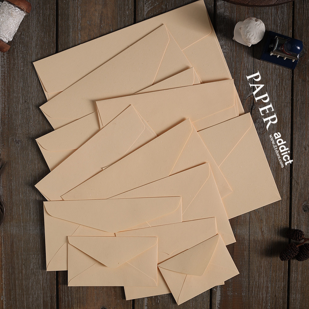 21does 青草纹艺术信封 颗粒特种纸 经典复古设计