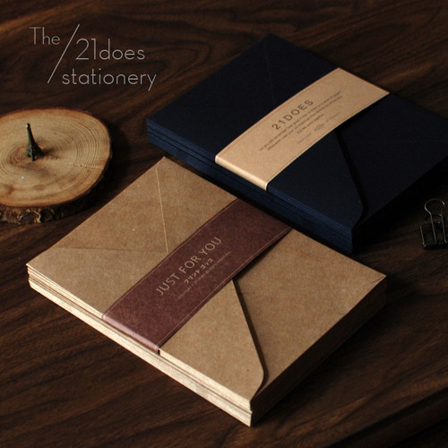 21does欧式复古黑色牛皮信封