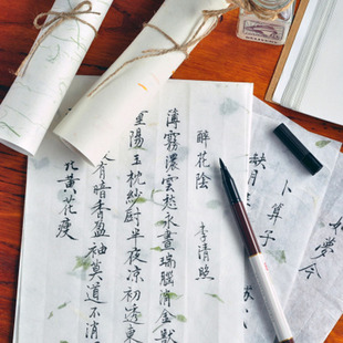 寻物之美 古风文艺植物手工花草宣纸 红花 茶叶信纸 创意书法练字
