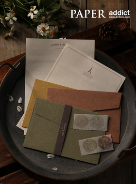 21DOES 日本艺术信封 复古埃菲尔铁塔信纸 Art Nouveau精美特种纸