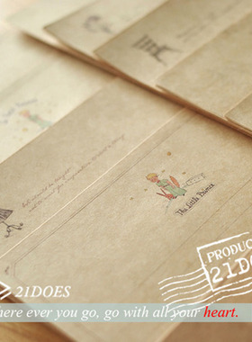 21DOES 牛皮信封信纸套装 新古典A5森林萱依草小王子童话告白情书