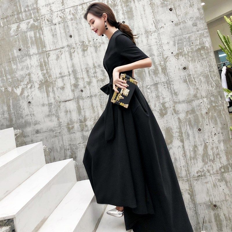 黑色晚禮服女2019新款高貴長款顯瘦名媛聚會宴會年會小禮服連衣裙在類目 女裝/女士精品, 婚紗/旗袍/禮服, 禮服/晚裝中 - 來自Buy2taobao.com提供專業的淘寶代購服務