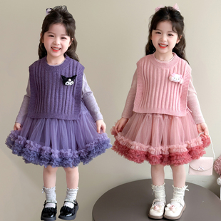 女童库洛米公主裙2025冬装新款裙子冬裙儿童女孩生日冬季连衣裙