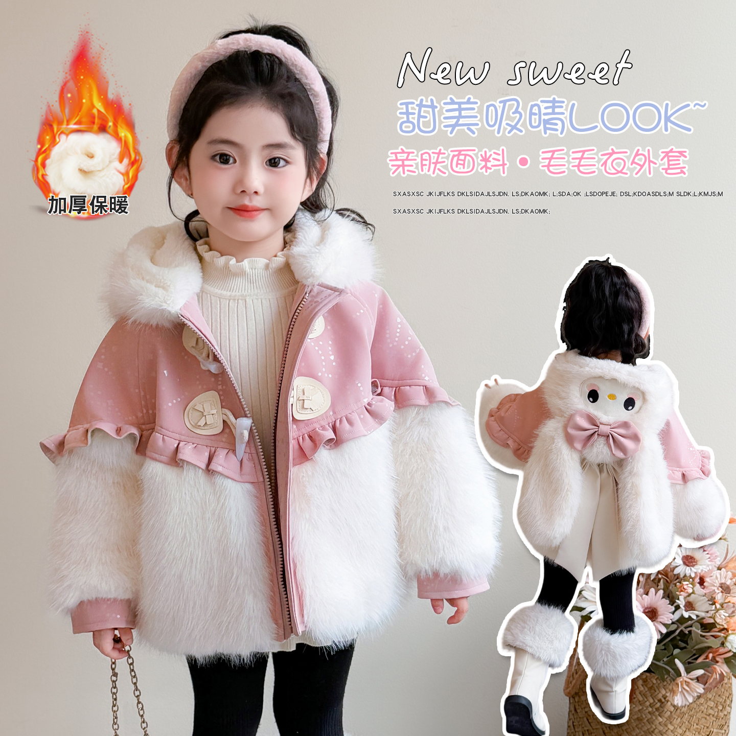 女童外套冬装新款儿童皮草冬季