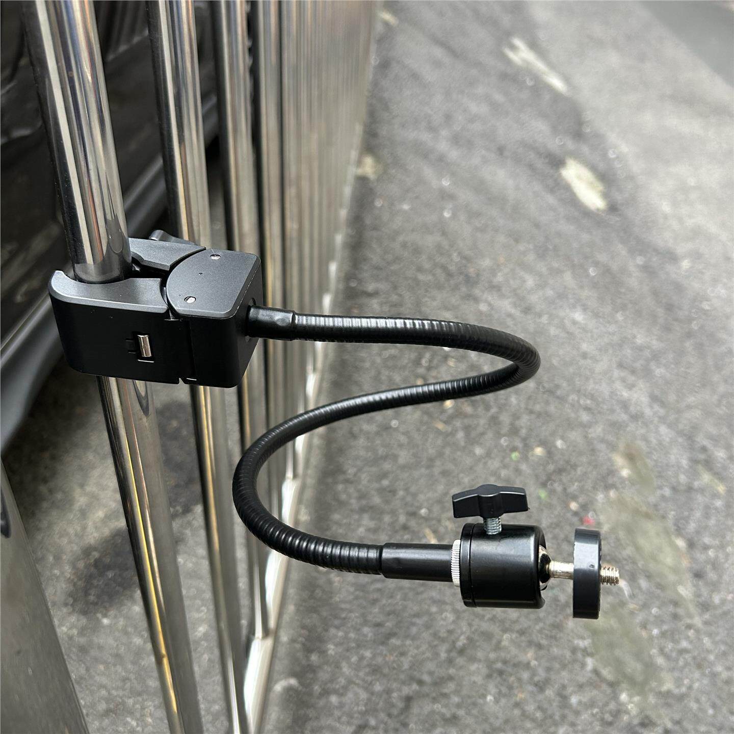 万向软管夹子 1/4螺丝固定支架加厚钳夹运动360相机GoPro支架手机