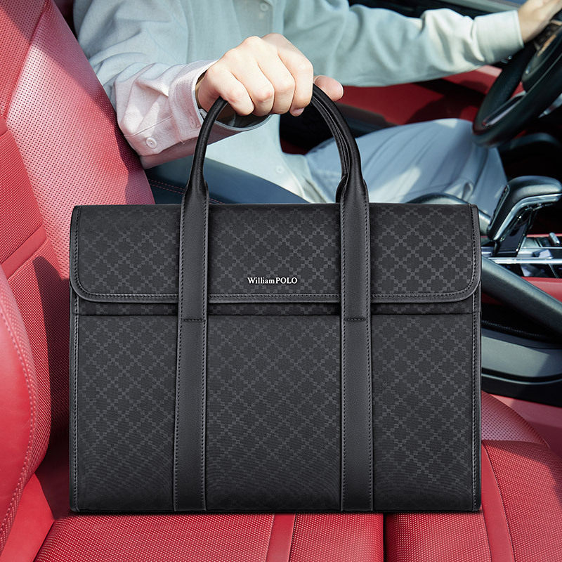 英皇保罗新款男士公文包高级感大容量电脑包男通勤商务手提包男包