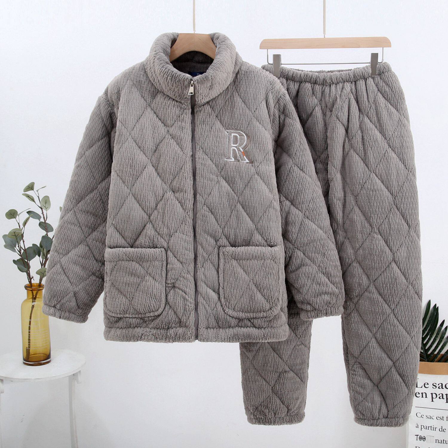 男式冬装睡衣2025新款加绒加厚珊瑚绒法兰冬天保暖三层夹棉居家服,女士内衣/男士内衣/家居服,睡衣/家居服套装,淘宝优惠券,粉丝福利购,淘宝优惠卷