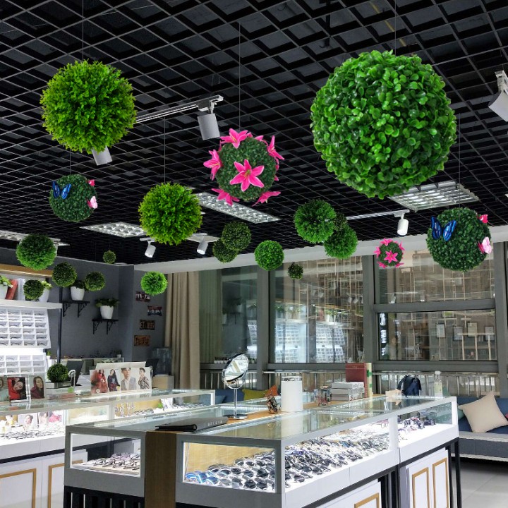 春天吊饰仿真草球店铺商场创意田园装饰品幼儿园走廊教室挂饰空中