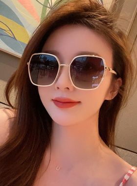 2023年新款太阳眼镜女潮高档防晒复古大框太阳镜夏季遮光防紫外线