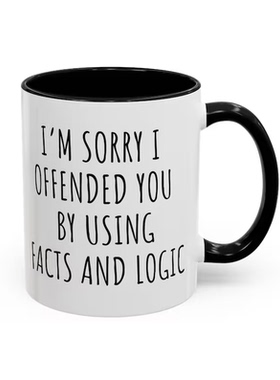 新款逻辑陶瓷咖啡马克杯子茶水杯生日礼物facts logic sarcastic