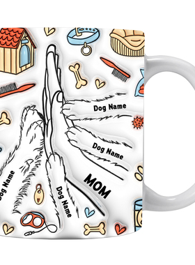 Dog父亲节DAD母亲节Mom生日礼物可爱陶瓷咖啡马克杯子水杯Mother