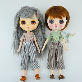 小布blythe娃衣ob24十九关节azone背带裤休闲套装
