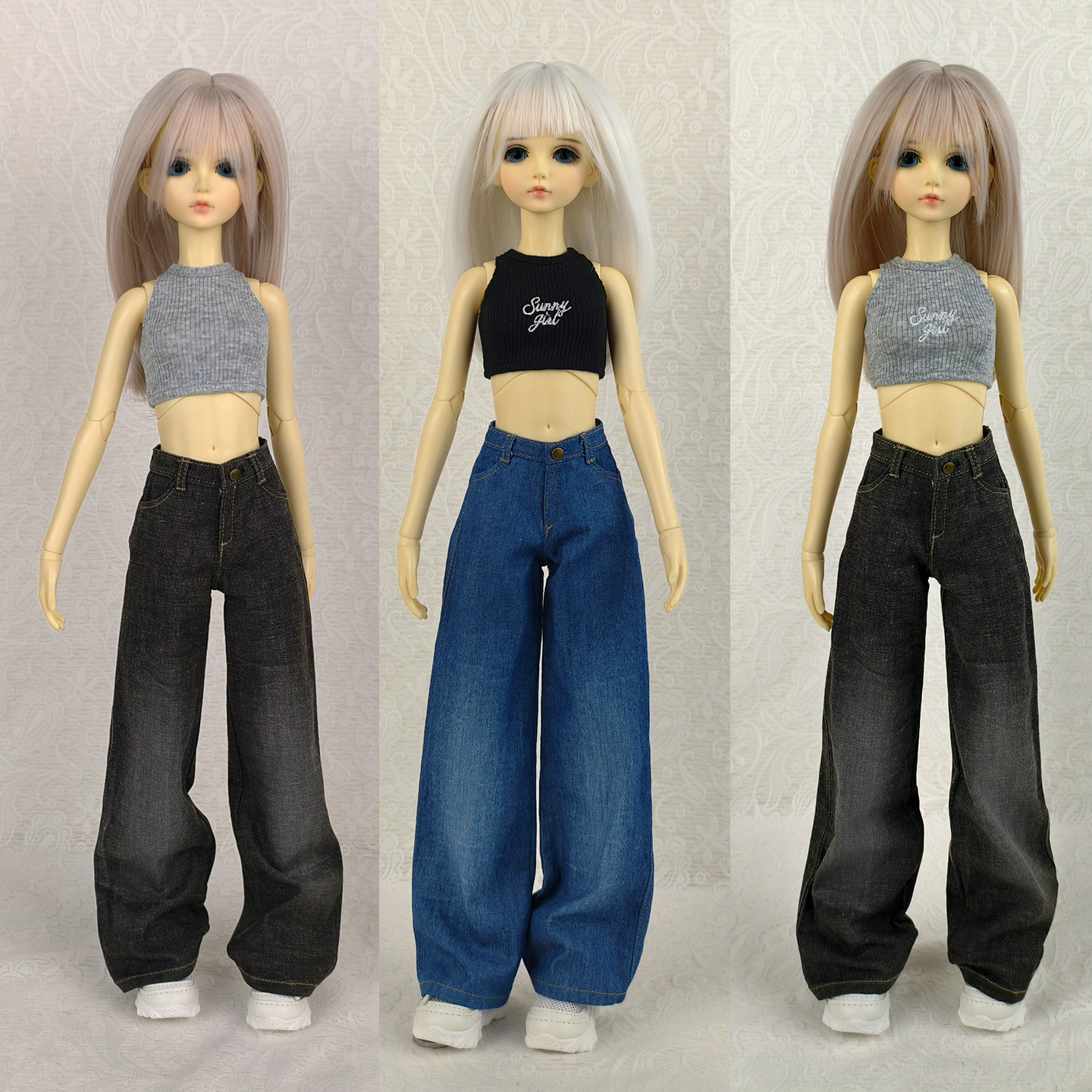 BJD娃衣水磨牛仔裤套装