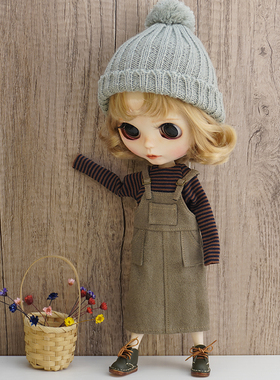 ob11小布Blythe娃衣背带裙长袖Tob22ob24bjd6分娃娃衣服