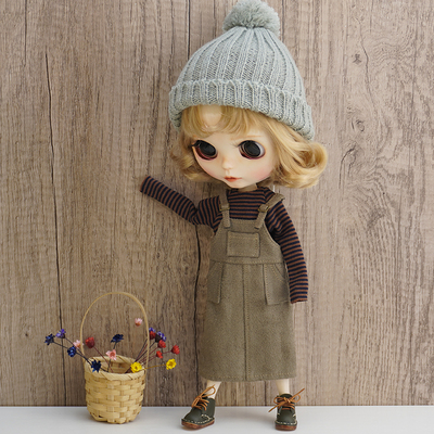 小布娃衣背带裙鹿皮绒