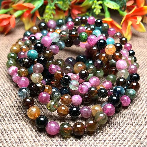 天然碧玺手链糖果色女款单圈饰品