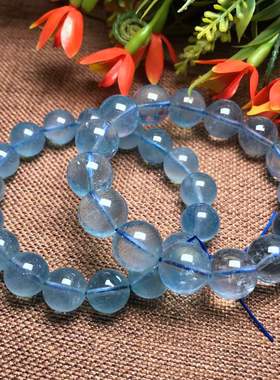 特价天然海蓝宝单圈手链冰种女款