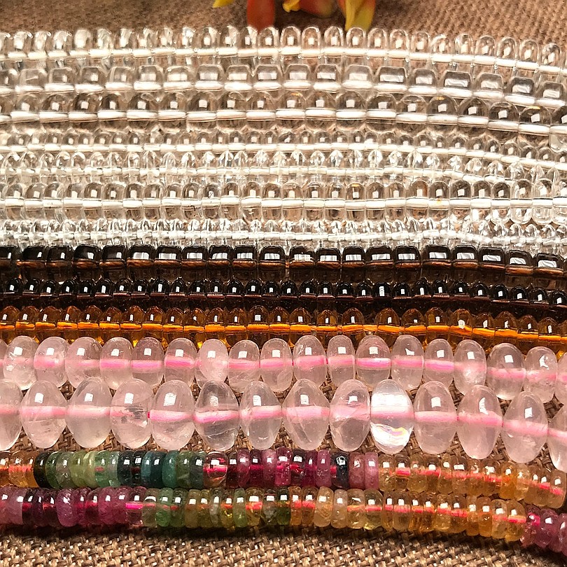 天然碧玺盘珠半成品白水晶粉晶茶晶紫晶车伦珠碟珠散珠配件BT-P-3,饰品/流行首饰/时尚饰品新,DIY配件,淘宝优惠券,粉丝福利购,淘宝优惠卷