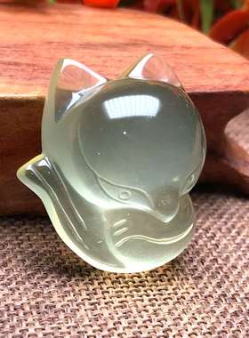 天然黄水晶狐狸吊坠女款饰品礼物