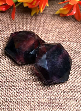 天然萤石六芒星灵摆吊坠项坠礼物