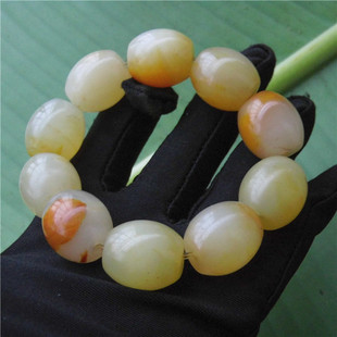 新款促销特色黄龙玉桶珠手链男士手饰手珠黄蜡石手串原石风格佛珠