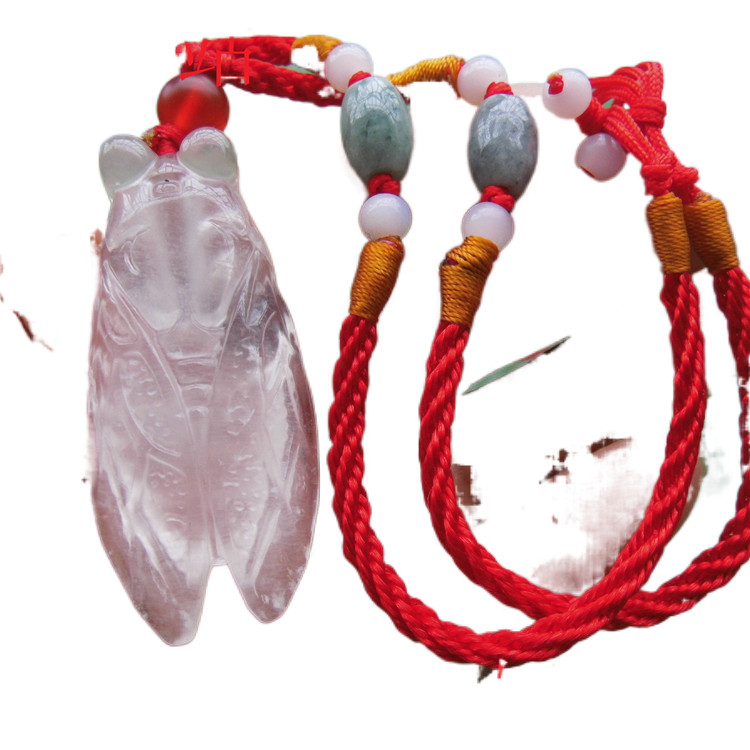 促销新款水沫玉一鸣惊人情侣吊坠时尚玉石叶蝉子男女款挂件收藏品