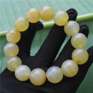 新款促销黄龙玉圆珠手链玉石手饰品宝石手珠黄蜡石手串佛珠吉祥物