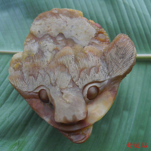 黄龙玉金蟾摆件黄蜡石玉饰品