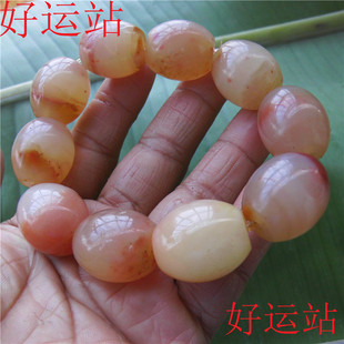 俏色黄龙玉鼓珠男士手串时尚手饰玉石手链好运手珠黄蜡石玉饰玉珠
