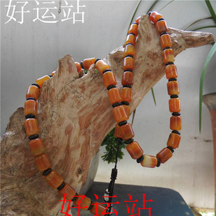 促销新款黄龙玉柱形项链男女款挂件黄蜡石颈饰时尚首饰原石料玉佩