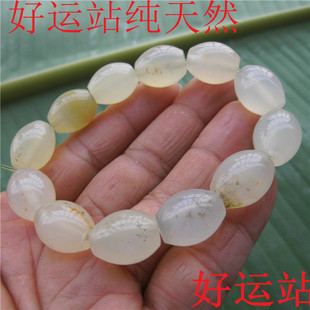 好运站黄龙玉水草料女生鼓珠手链黄蜡石时尚手串珠宝首饰宝石手珠