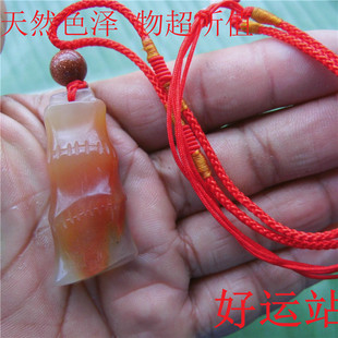 俏色黄龙玉竹节吊坠黄蜡石节节高挂件手工玉器玉石颈饰男女款玉坠