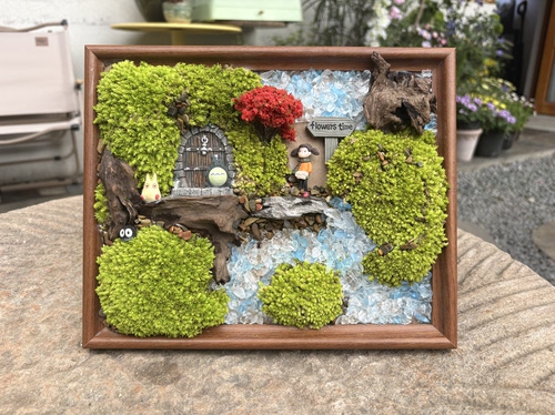 龙猫苔藓微景观相框 立体装饰画 桌面治愈摆件 手工创意礼物