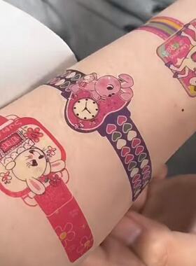 纹身贴儿童贴纸女孩贴画纸安全防水男孩宝宝卡通手表恐龙水印粘贴