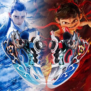 男童哪吒运动鞋2025春夏款旋转纽扣老爹鞋中大童跑步鞋男孩篮球鞋