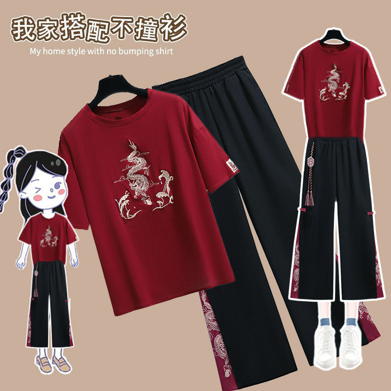 汉服女新款汉元素夏季古风上衣唐时尚套装