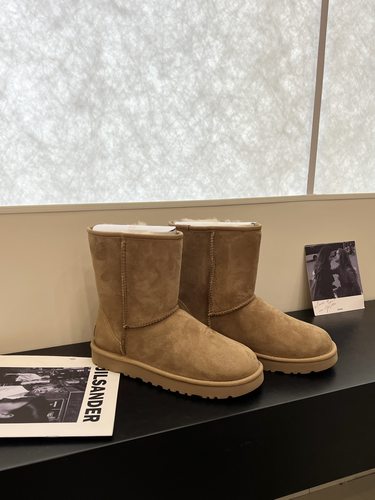 保暖百搭雪地靴河南桑坡真毛中筒