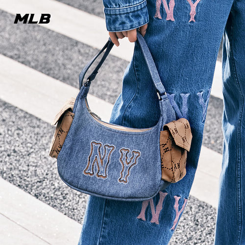 MLB男女NY仿牛仔可调节腋下包