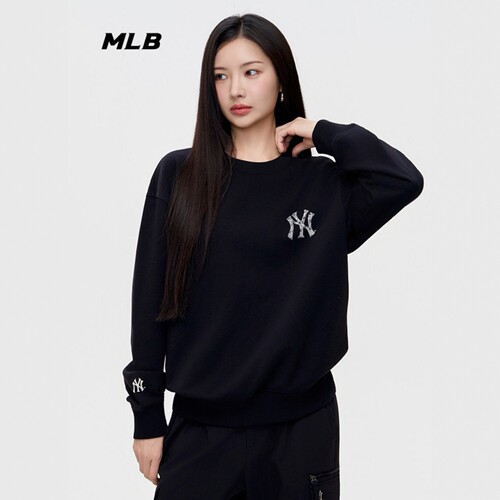 MLB情侣NY老花圆领卫衣
