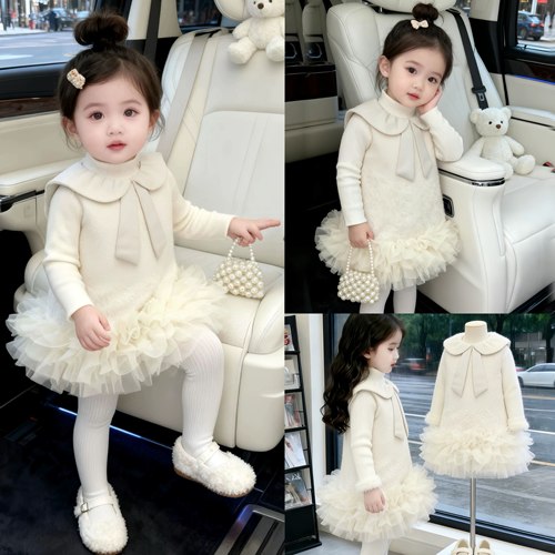 高端女童小香风连衣裙秋冬过年