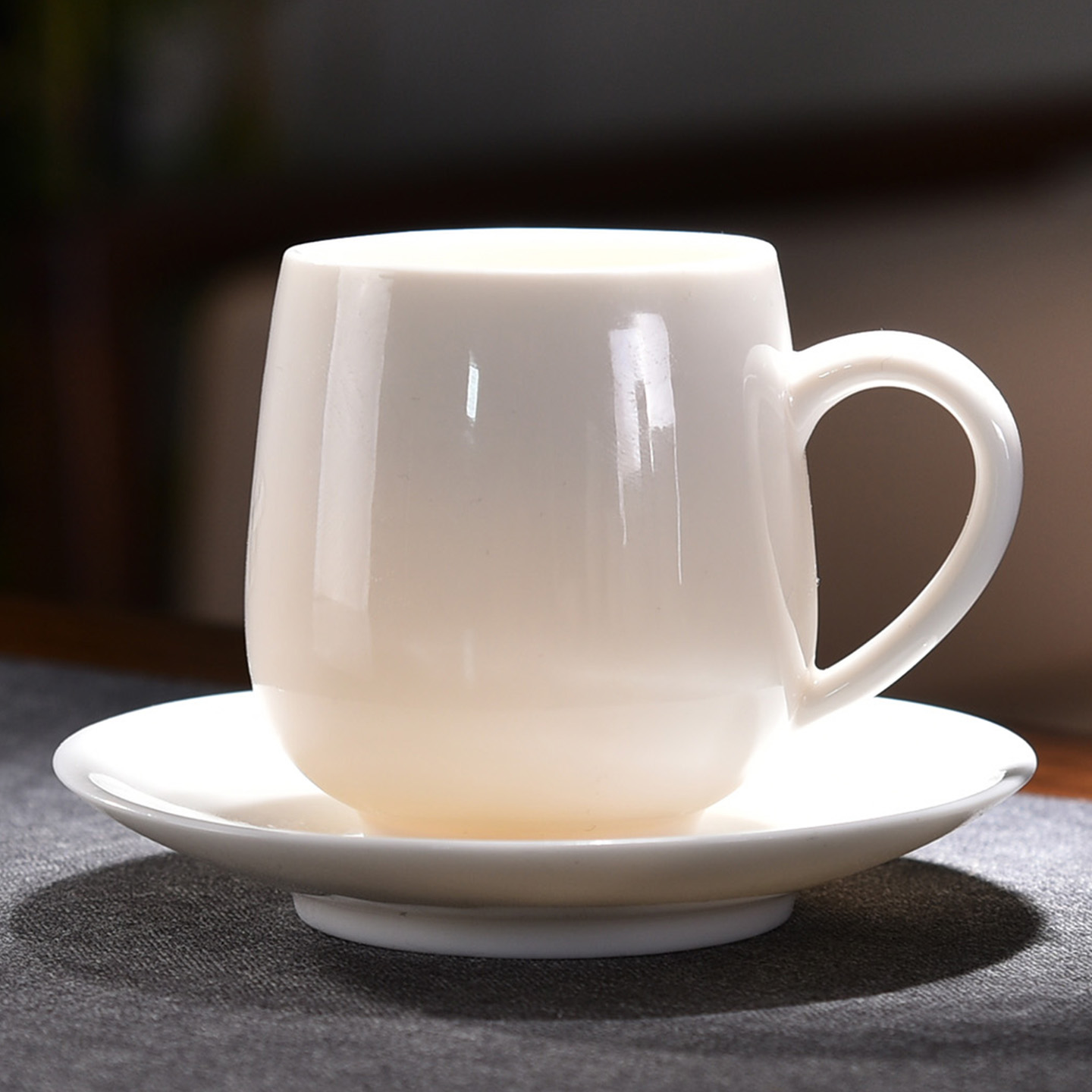 羊脂玉白瓷主人杯茶杯