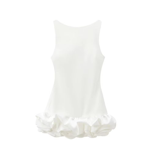 WhiteShortDressWomen'sRuffle