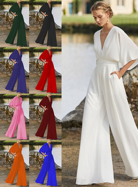 Women'sCasualJumpsuitVNeck