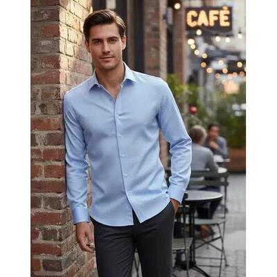 N 80736 Men Long Sleeve Shirt柔软舒适衬衫
