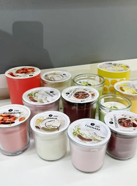 IKEA/宜家代购 西恩利香味烛和玻璃杯天然植物烛台香薰蜡烛无烟杯